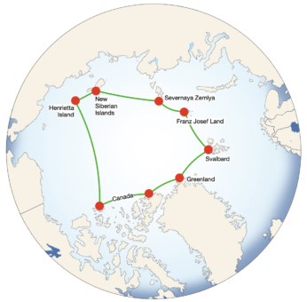 Circumnavigation of the Arctic Ocean Example Image